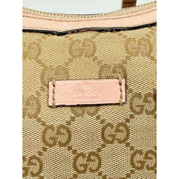 Gucci  Monogram Web Medium Half Moon Hobo Blue Pink Accents*Canvas and L… - Picture 5 of 16